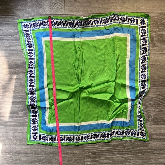 FRNCH Paris Green Blue Square Scarf Sleeveless Print Summer Shirt One Size - Picture 7 of 8